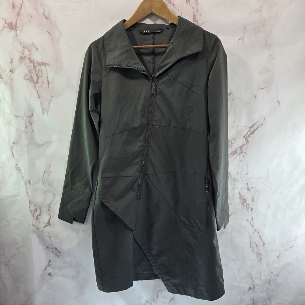 Nau Dress Womens 8 M Gray Windbreaker Zip Long Sleeve Tech Nique Assymetric